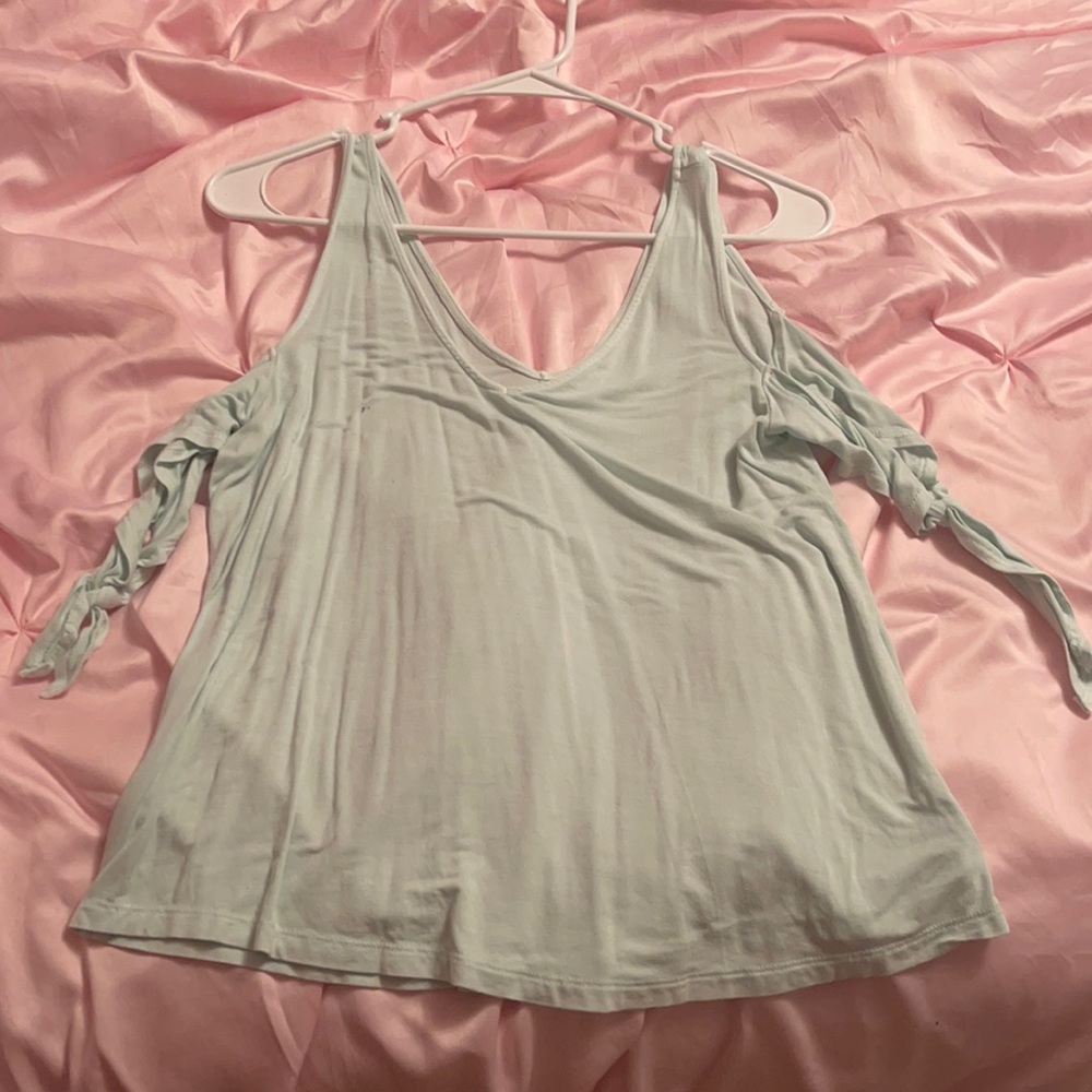 Women’s teal off the shoulder top!